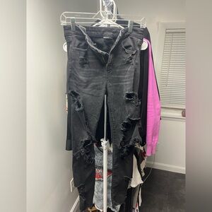 American Eagle Outfitters Ripped Black Skinny Jeans